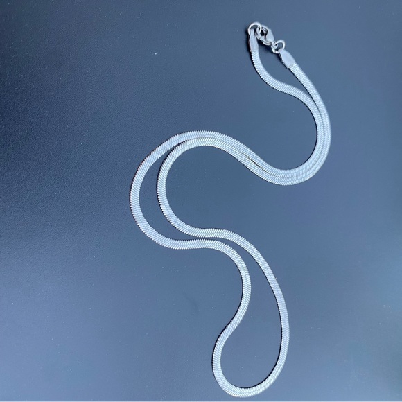 Men's  Woman’s Flat Snake Link Stainless Steel Chain Necklace Jewelry Unisex - Picture 9 of 10